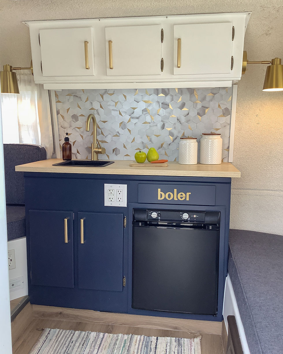 The green 1975 Boler named Olive after its full restoration.